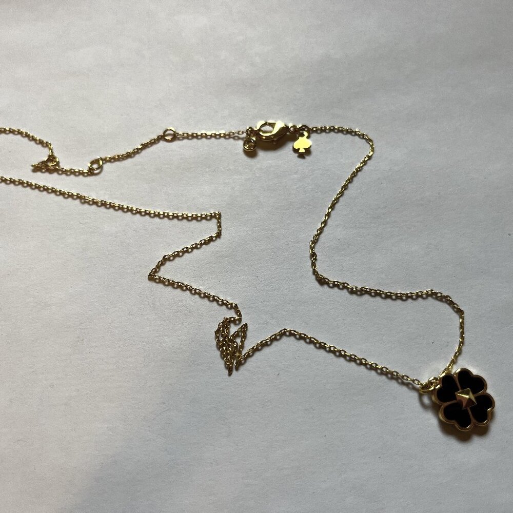 Kate Spade Four Leaf Clover Black Necklace